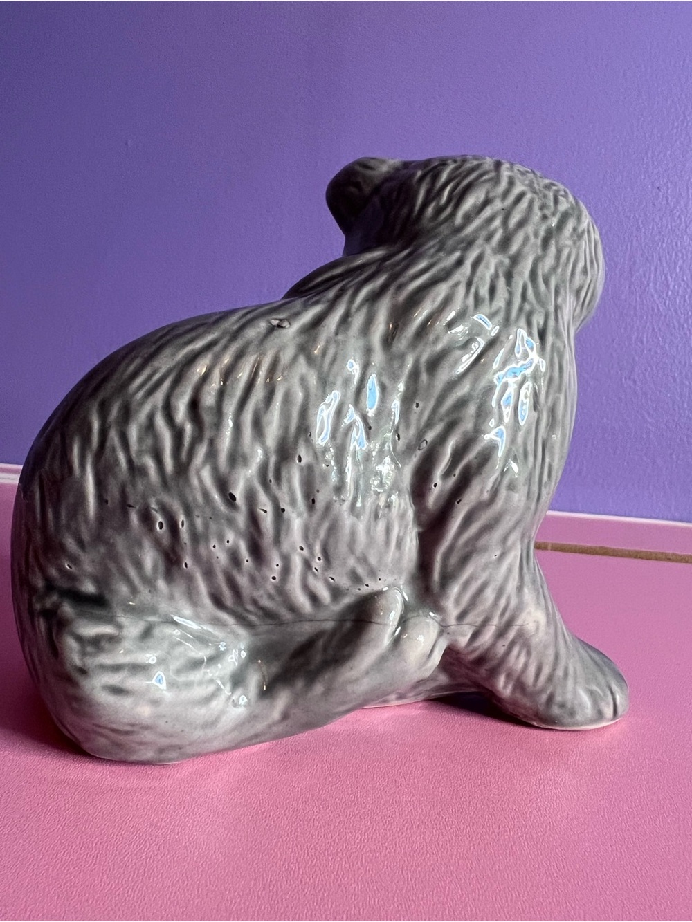 Gray Ceramic Kitten Statue - Picture 5 of 7
